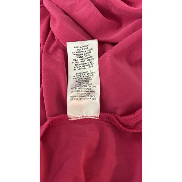 TAHARI TOP Size 3X Peasant Sleeve Zipper V-Neck Bright Pink Resort Wedding Boho - Picture 11 of 11